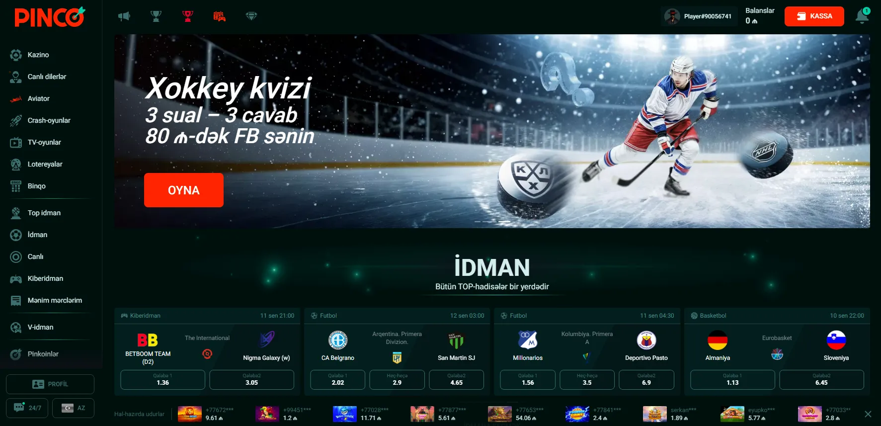 Pinco AZ oyunçularının real rəyləri və təcrübələri